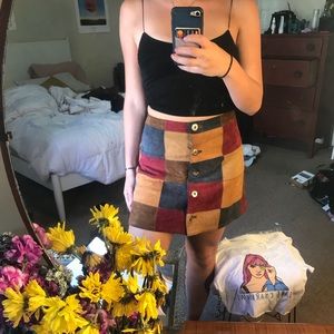 ASOS genuine leather patchwork 70s skirt